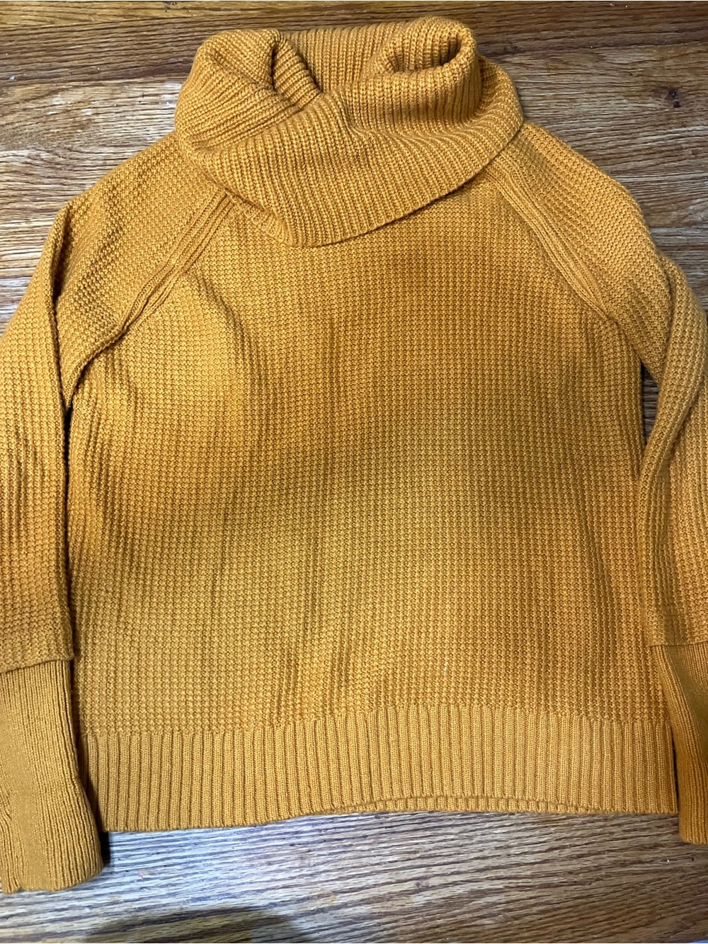Market & Spruce Mustard Ribbed Turtleneck Sweater